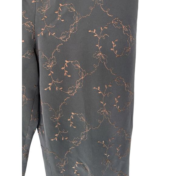 Garfield & Marks Audrey Embroidered Pants Black Office Work Straight Leg Size 2 - Picture 5 of 13
